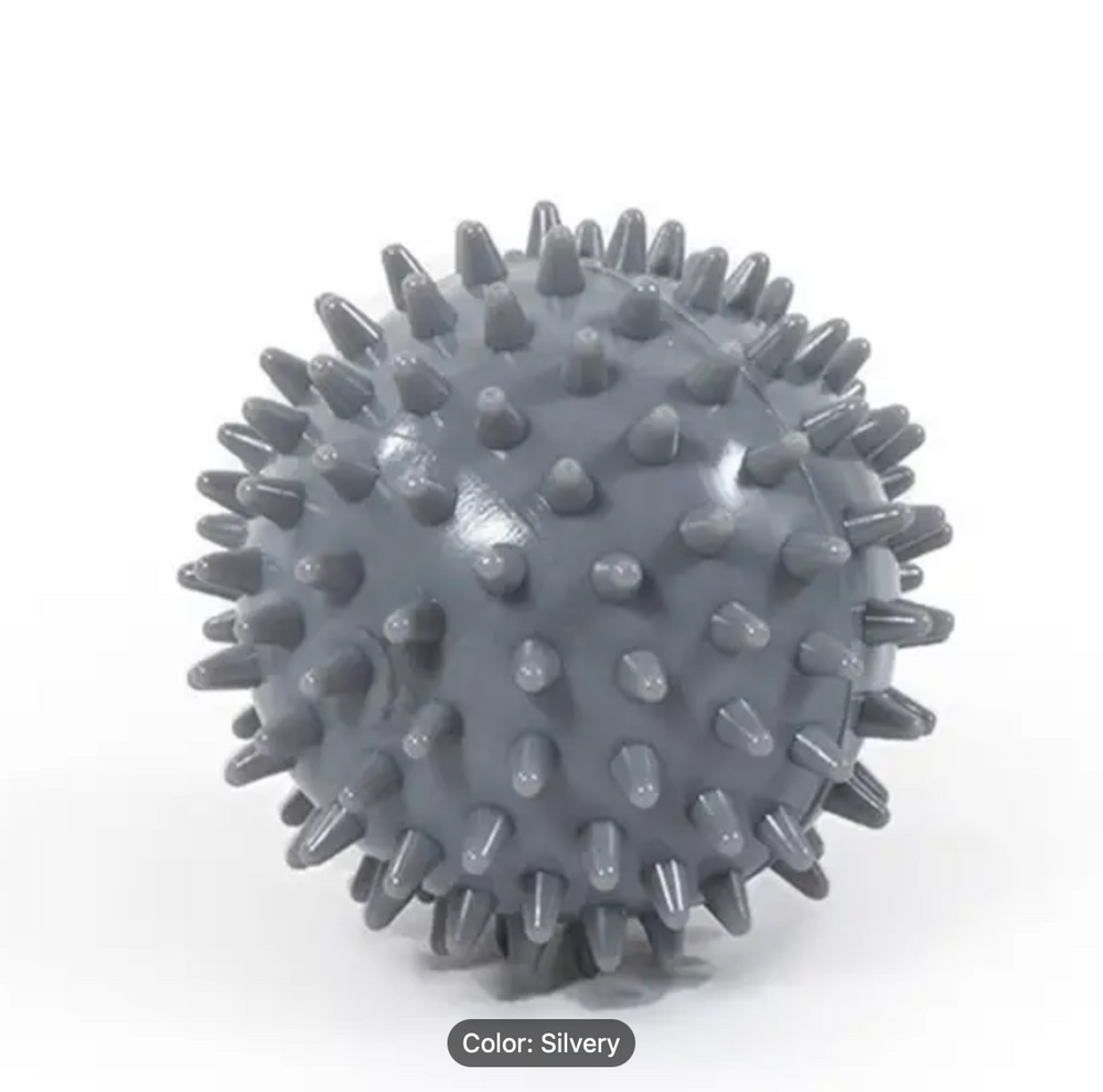 silvery spiky ball for muscle relief 